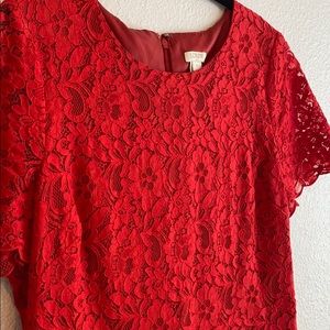J Crew red lace dress